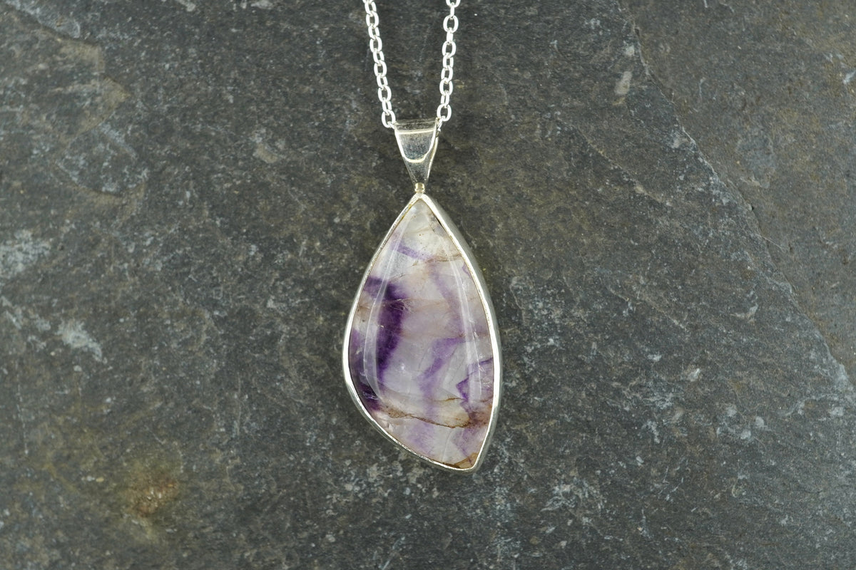 Blue John Sterling Silver Pendant