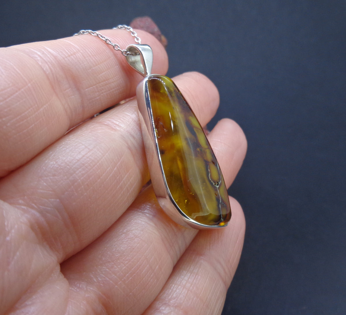Baltic Amber Sterling Silver Pendant