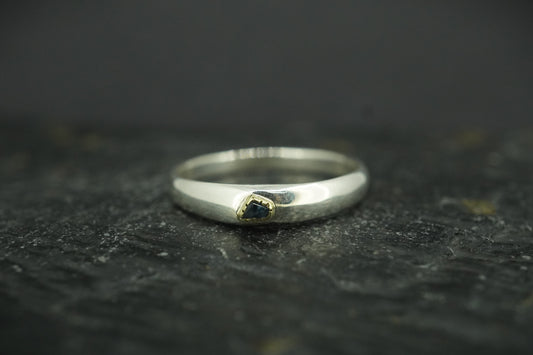 Scottish Sapphire with Scottish Gold & Sterling Silver Ring