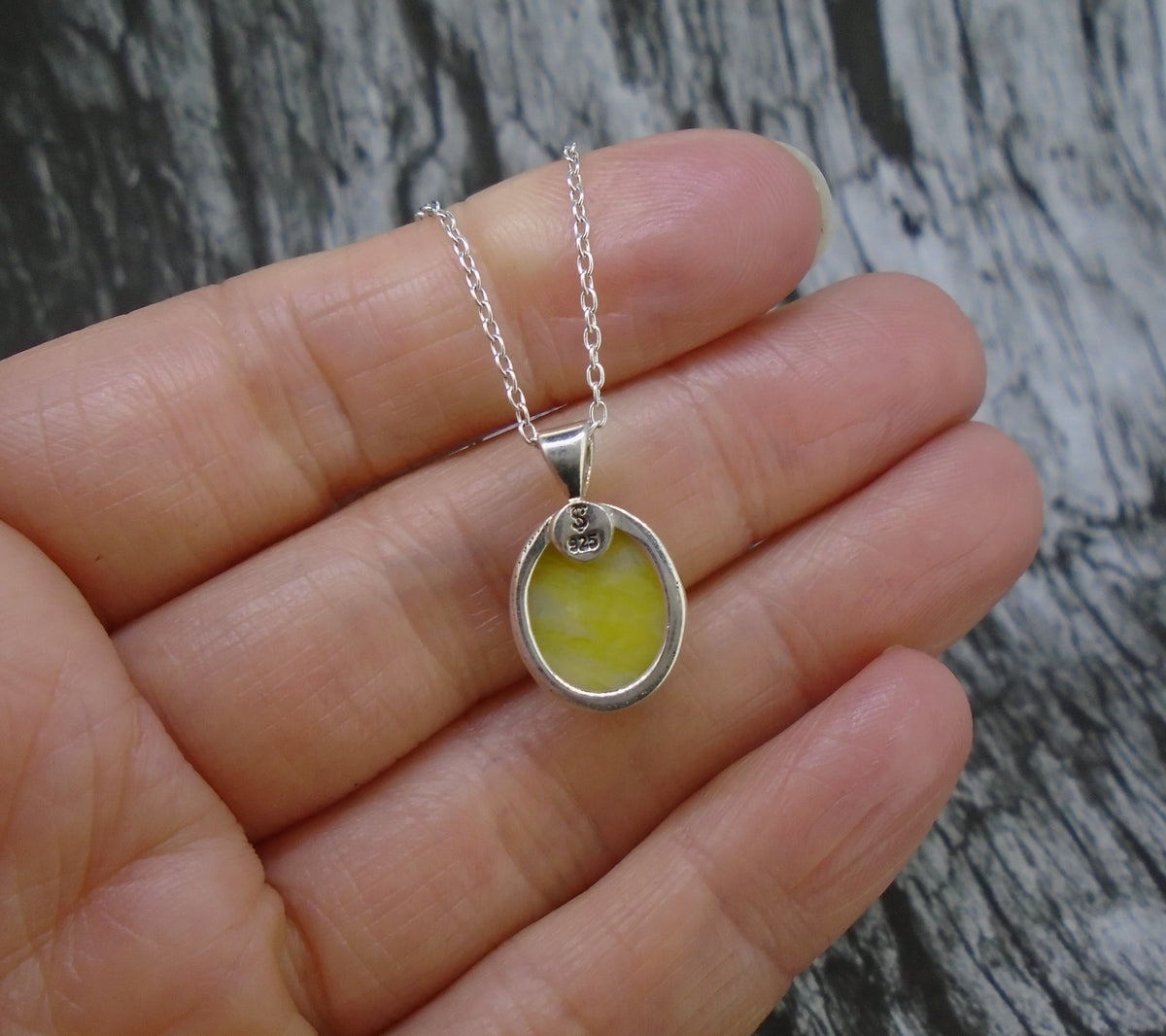 Petite Highland Marble Sterling Silver Pendant