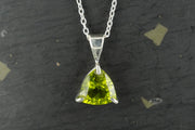 Peridot Trillion Sterling Silver Pendant