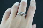 Moonstone Sterling Silver Serpent Ring