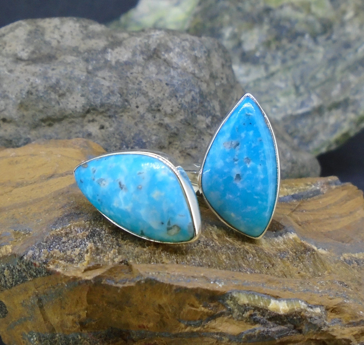 Kingman Turquoise Sterling Silver Cufflinks
