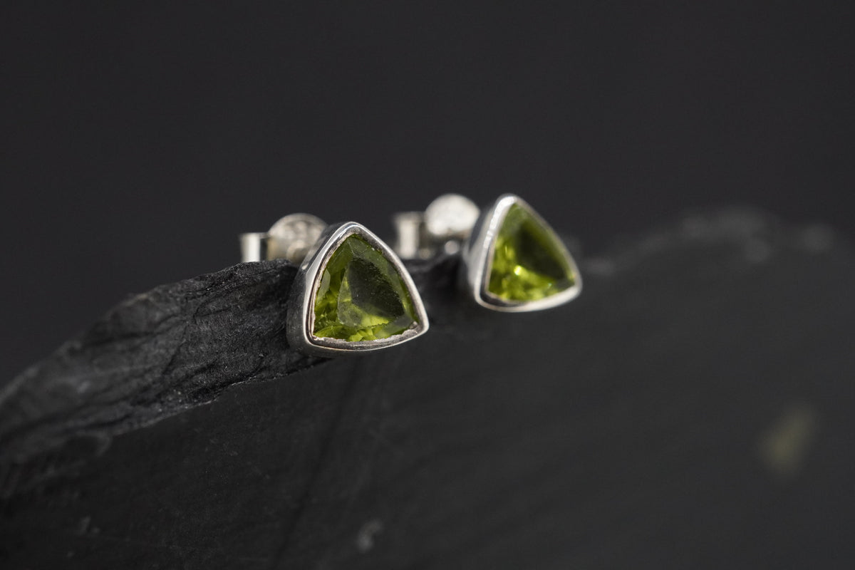 Peridot Sterling Silver Stud Earrings