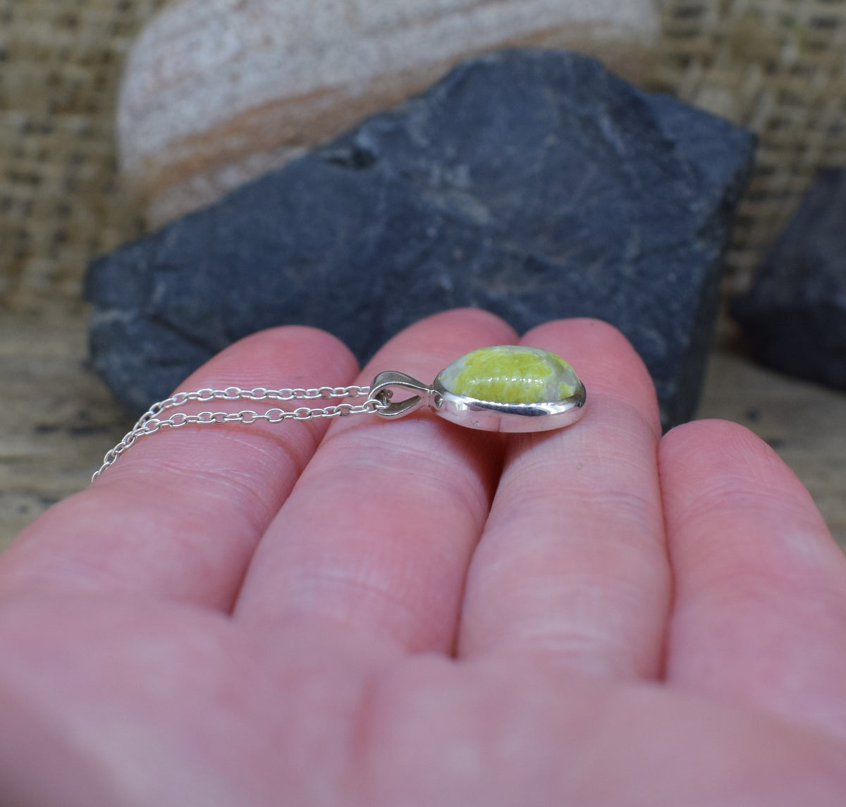 Wee Iona Marble Sterling Silver Pendant