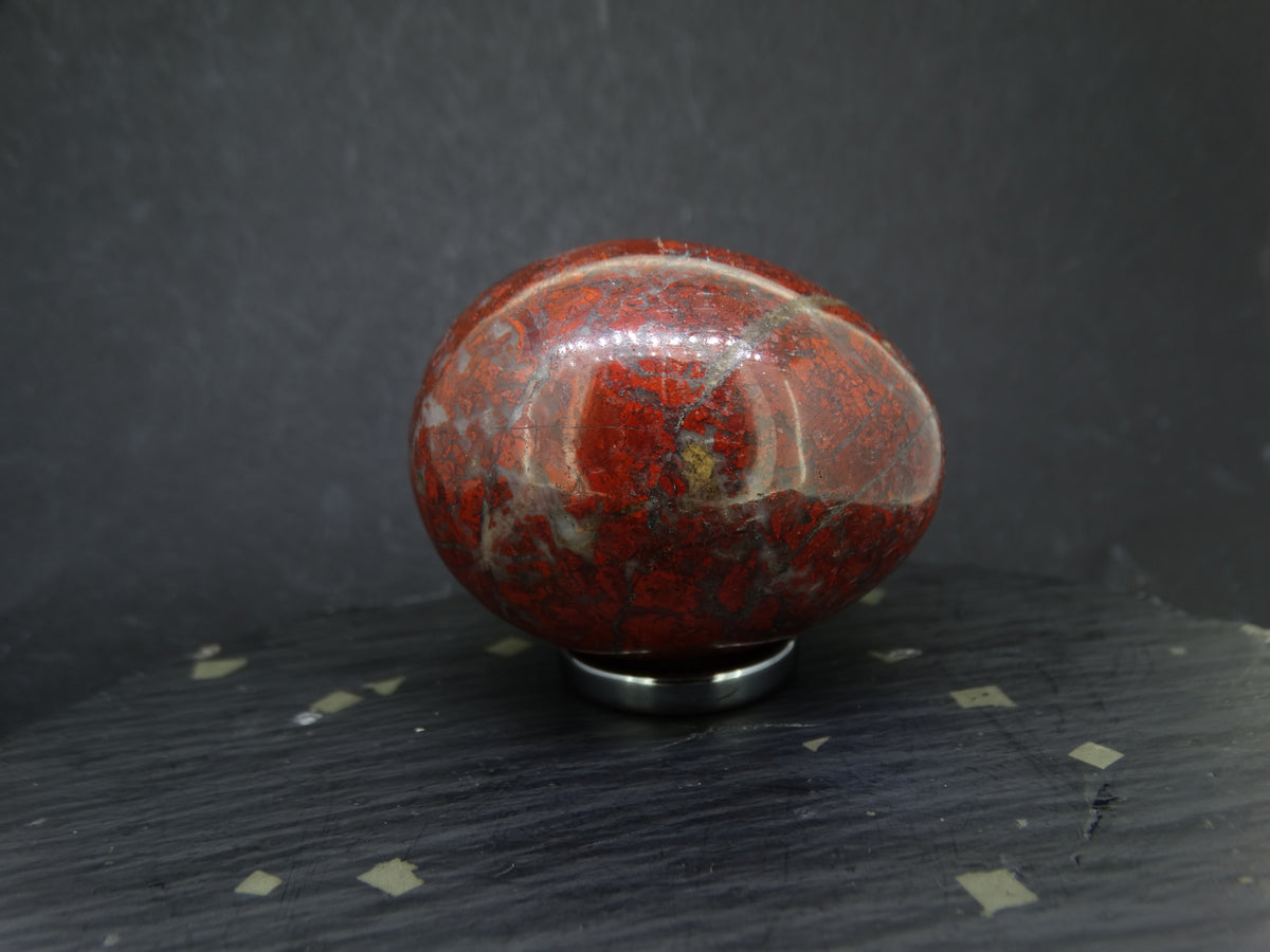 Scottish Red Jasper Ornamental Egg with Hematite