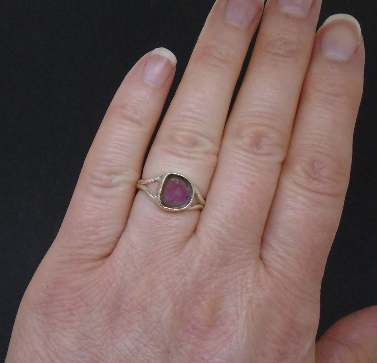 Watermelon Tourmaline Sterling Silver Ring