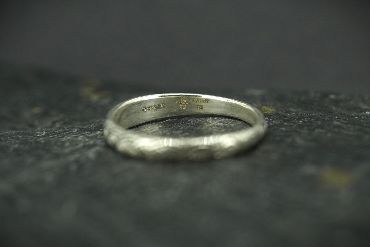 Scottish Sapphire & Scottish Gold Hand Carved Celtic Ring