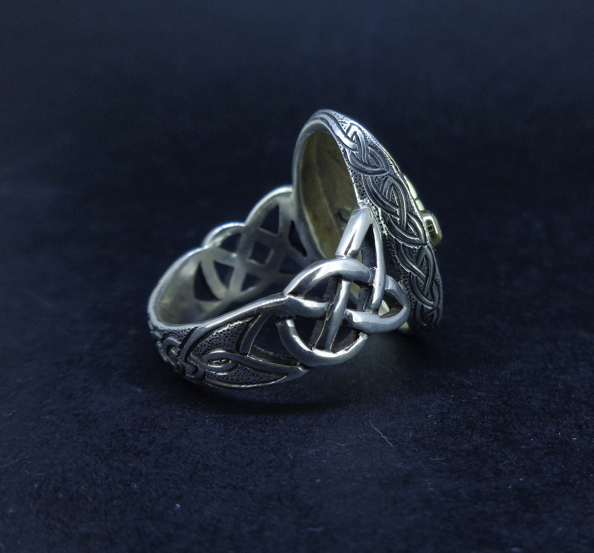 'Tatha' Perthshire Smoky Quartz & Misty Diamond, Scottish Gold & Silver Ring