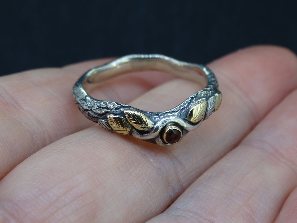 Elie Ruby with 14ct Scottish Gold Sterling Silver Ring