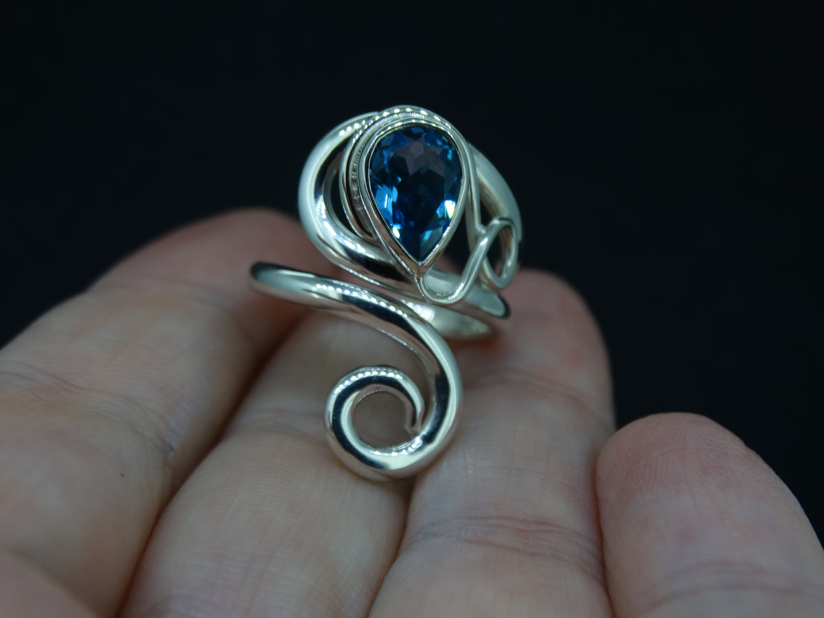 Blue Topaz Sterling Silver Ring