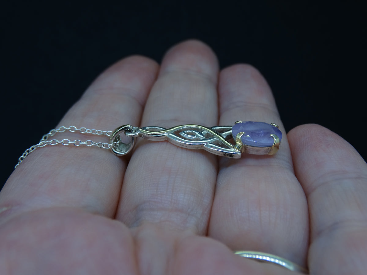 Scottish Orrock Amethyst with Scottish Gold and Sterling Silver Pendant
