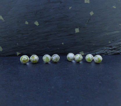 Iona Marble 6mm Sterling Silver Stud Earrings