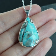Rare Persian Turquoise Sterling Silver Pendant