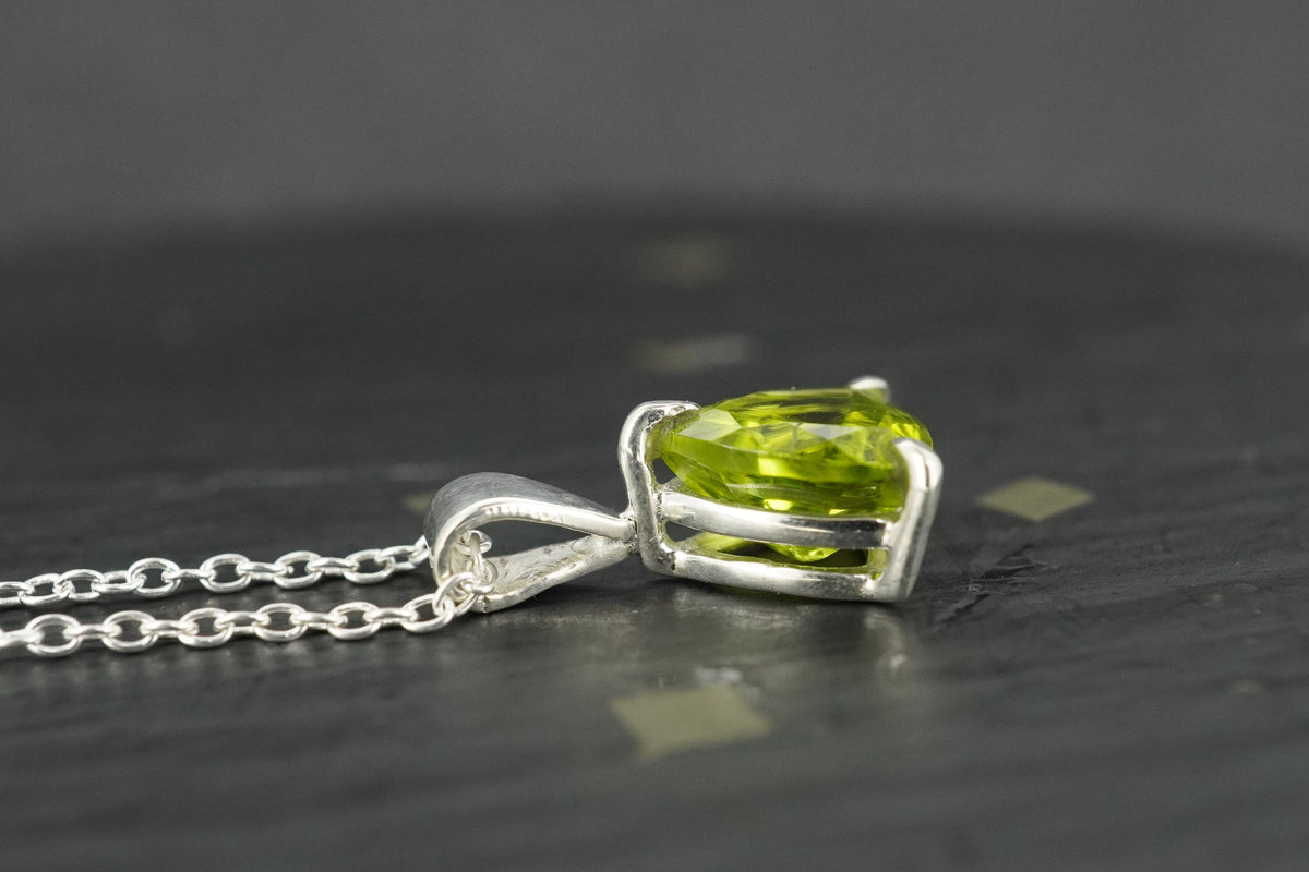 Peridot Trillion Sterling Silver Pendant