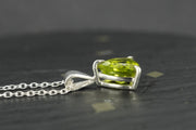 Peridot Trillion Sterling Silver Pendant