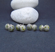 Iona Marble 8mm Sterling Silver Stud Earrings