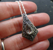 Perthshire Smoky Quartz in a Scottish Gold & Sterling Silver Pendant
