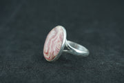 Rhodochrosite Sterling Silver Oval Ring