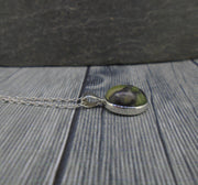 Dainty Skye Marble Sterling Silver Oval Pendant