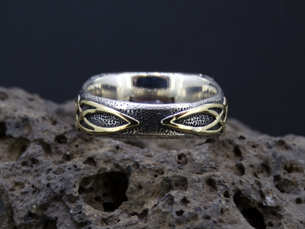 Scottish Ardownie Amethyst with Scottish Gold and Sterling Silver Ring