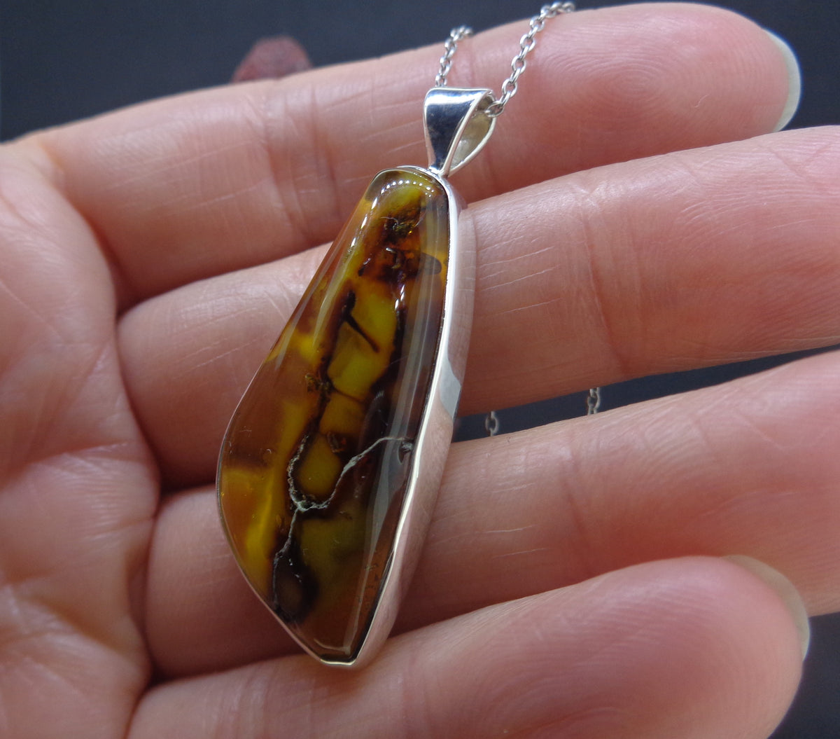 Baltic Amber Sterling Silver Pendant