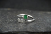 Circle Emerald Sterling Silver Wrap Ring