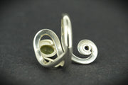 Peridot with Blue Sapphire Sterling Silver Wrap Ring