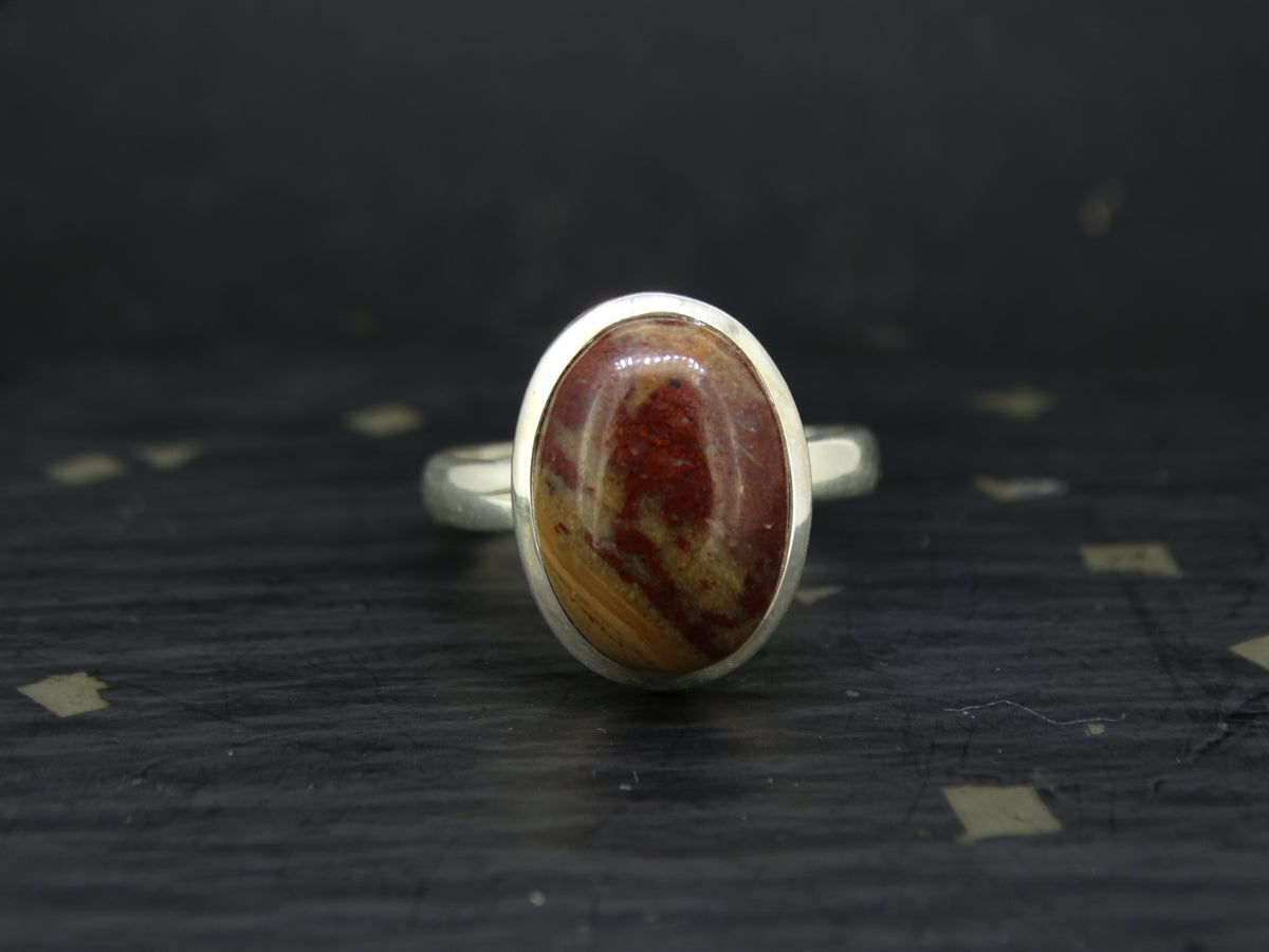 Arthur's Seat Jasper Sterling Silver Oval Cut Ring