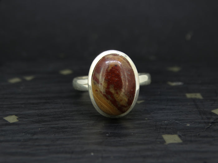 Arthur's Seat Jasper Sterling Silver Oval Cut Ring