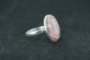 Rhodochrosite Sterling Silver Oval Ring