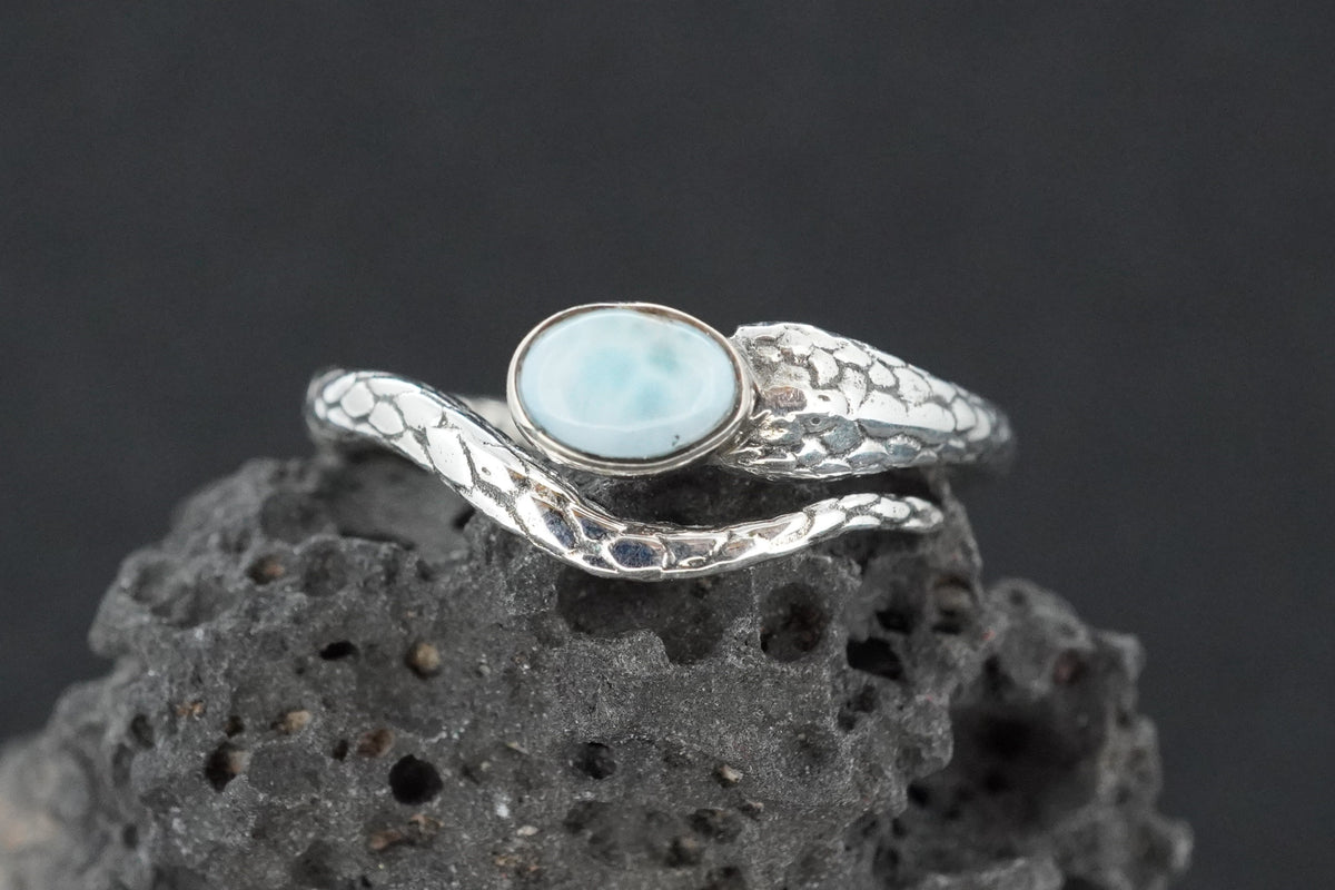 Larimar Sterling Silver Serpent Ring