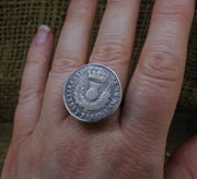 Bawbee Coin Antique Sterling Silver Ring