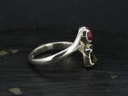 Ruby and Moldavite Sterling Silver Ring