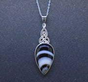 Onyx Sterling Silver Celtic Pendant