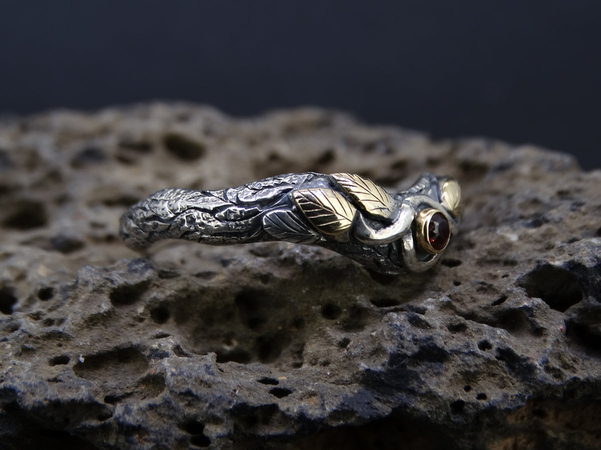 Elie Ruby with 14ct Scottish Gold Sterling Silver Ring