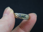 Ornate Scottish Sapphire and Diamond with Scottish Gold Celtic Ring
