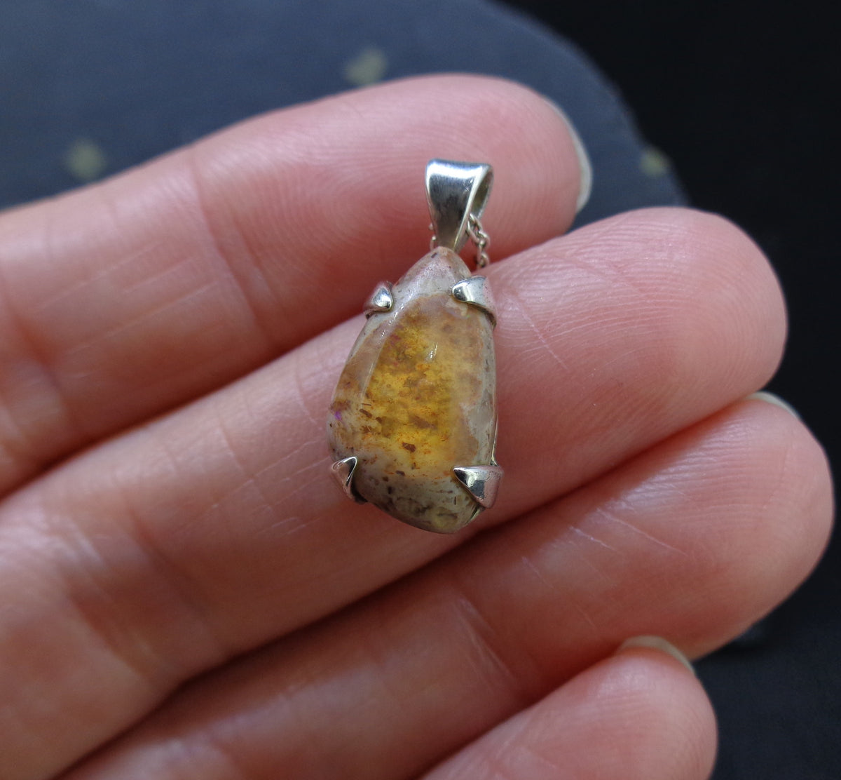 Mexican Opal Sterling Silver Pendant