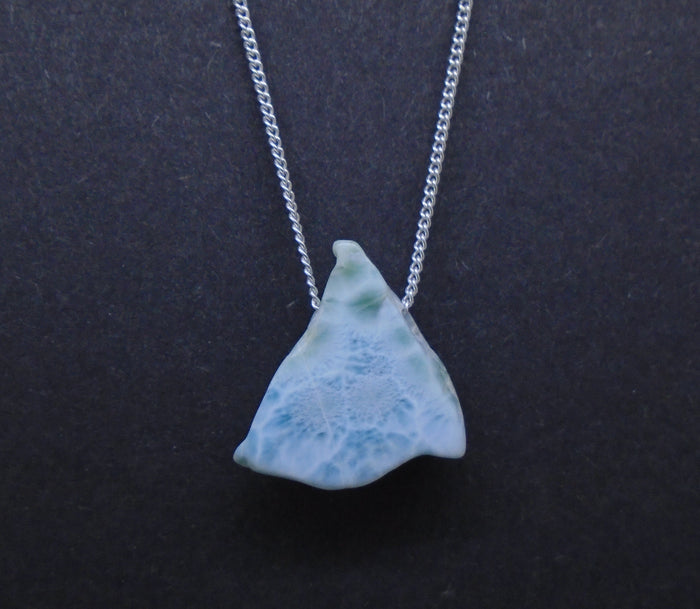 Larimar Nugget with Sterling Silver Chain