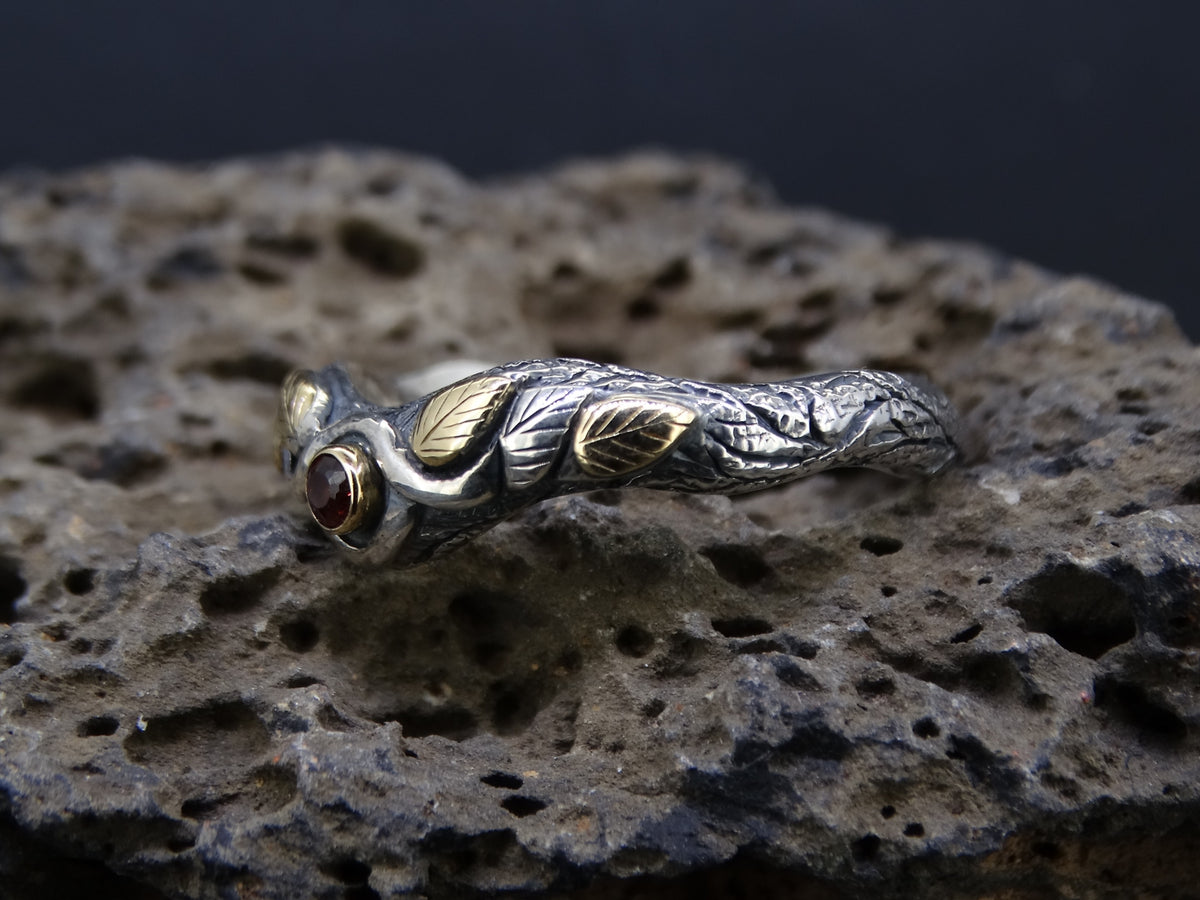 Elie Ruby with 14ct Scottish Gold Sterling Silver Ring