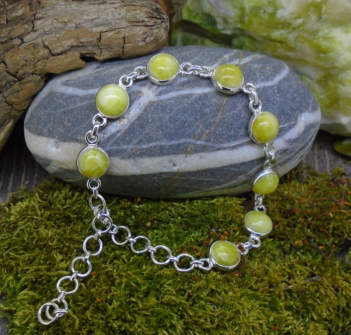 Highland Marble Sterling Silver Adjustable Bracelet