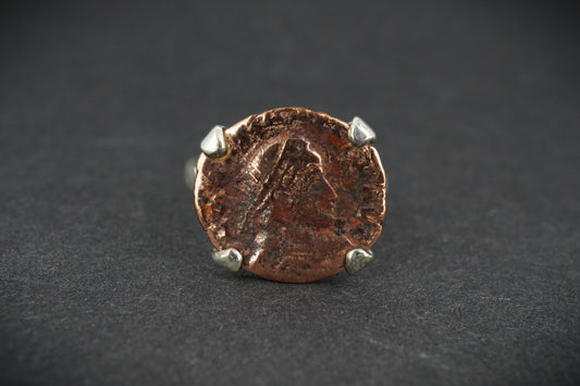 Ancient Roman Coin Sterling Silver Ring