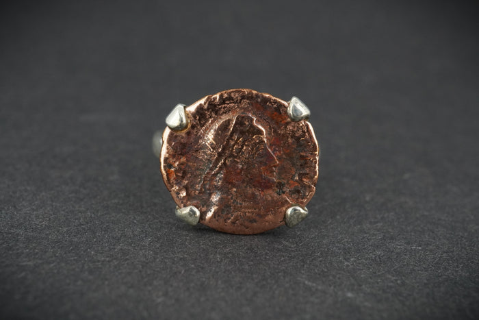 Ancient Roman Coin Sterling Silver Ring