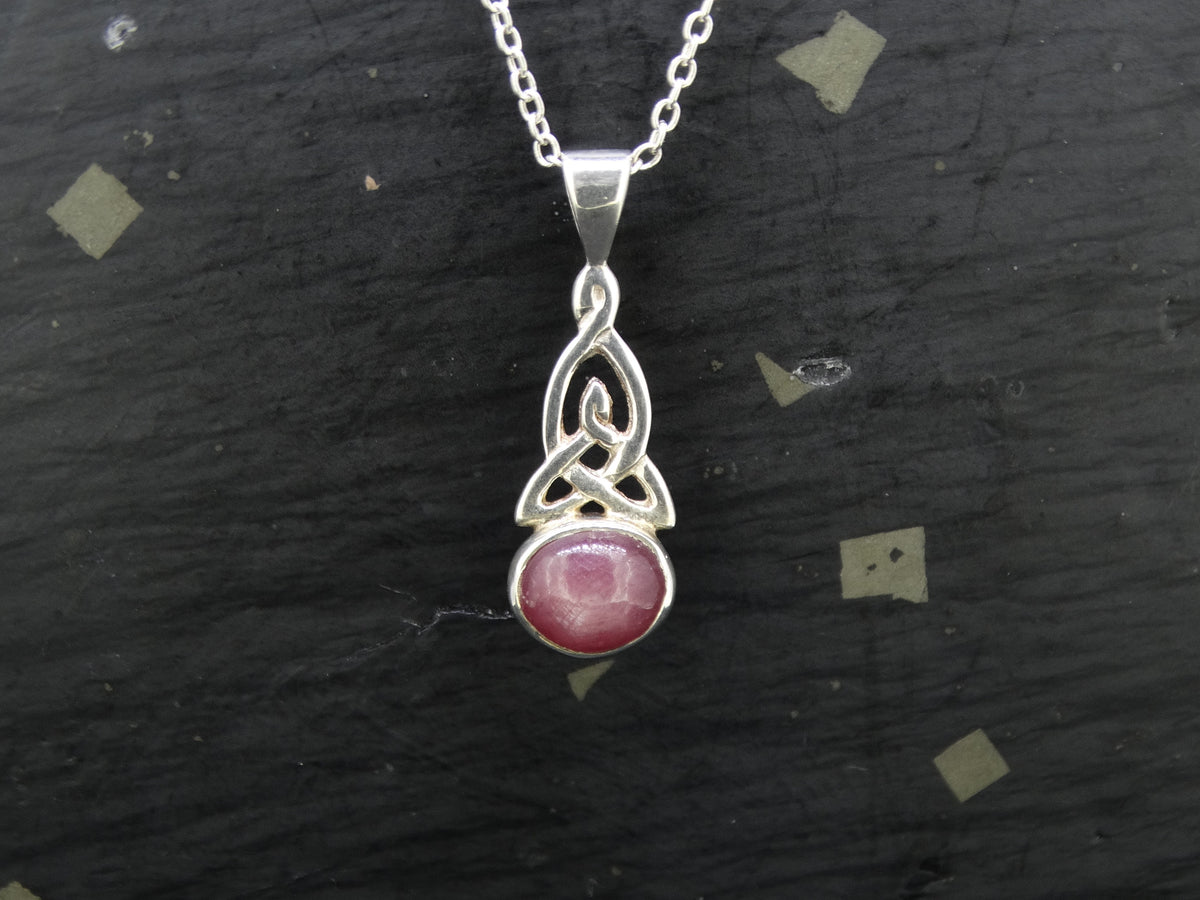 Pink Star Ruby Sterling Silver Petite Pendant