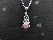 Pink Star Ruby Sterling Silver Petite Pendant