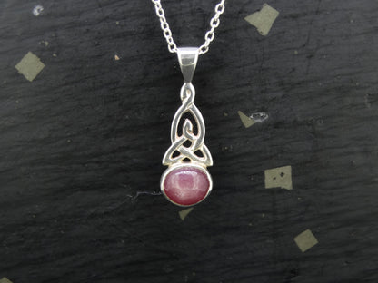 Pink Star Ruby Sterling Silver Petite Pendant