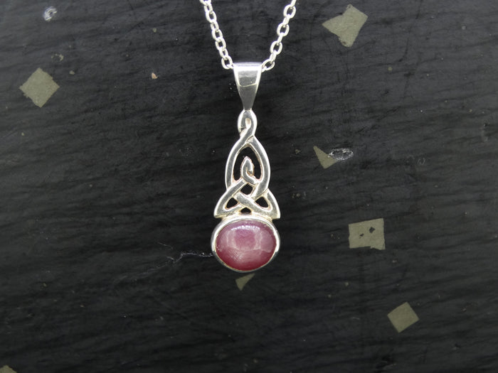 Pink Star Ruby Sterling Silver Petite Pendant