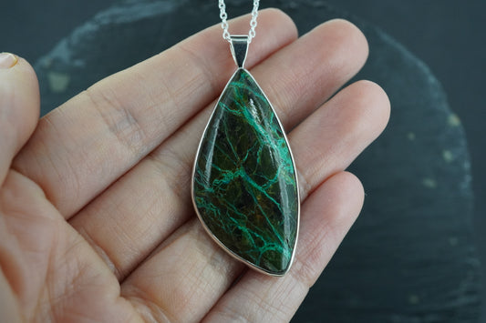 Cornwall Chrysocolla & Cuprite Sterling Silver Pendant