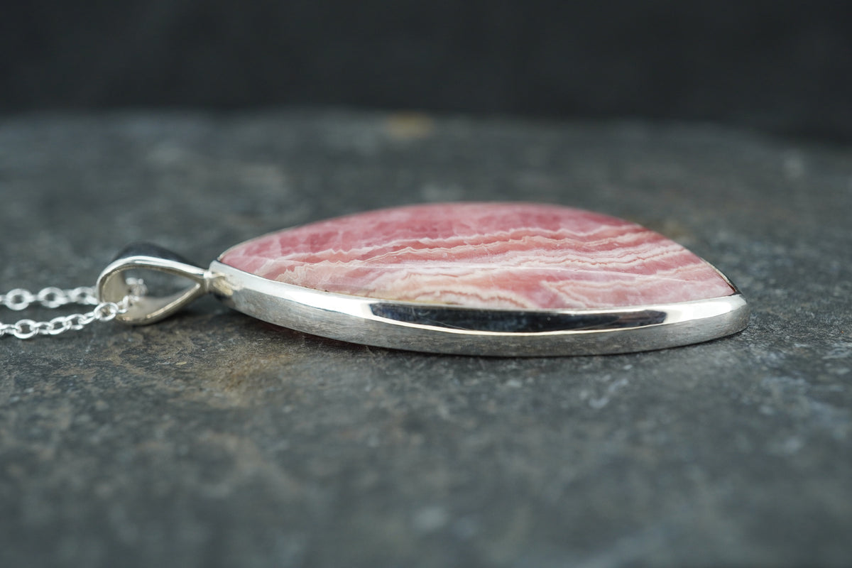 Rhodochrosite Sterling Silver Pendant