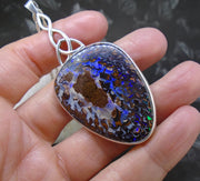 Australian Koroit Opal Sterling Silver Celtic Pendant